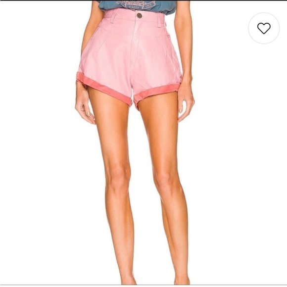 One Teaspoon Leather Streetwalker Shorts in pink - Picture 3 of 9